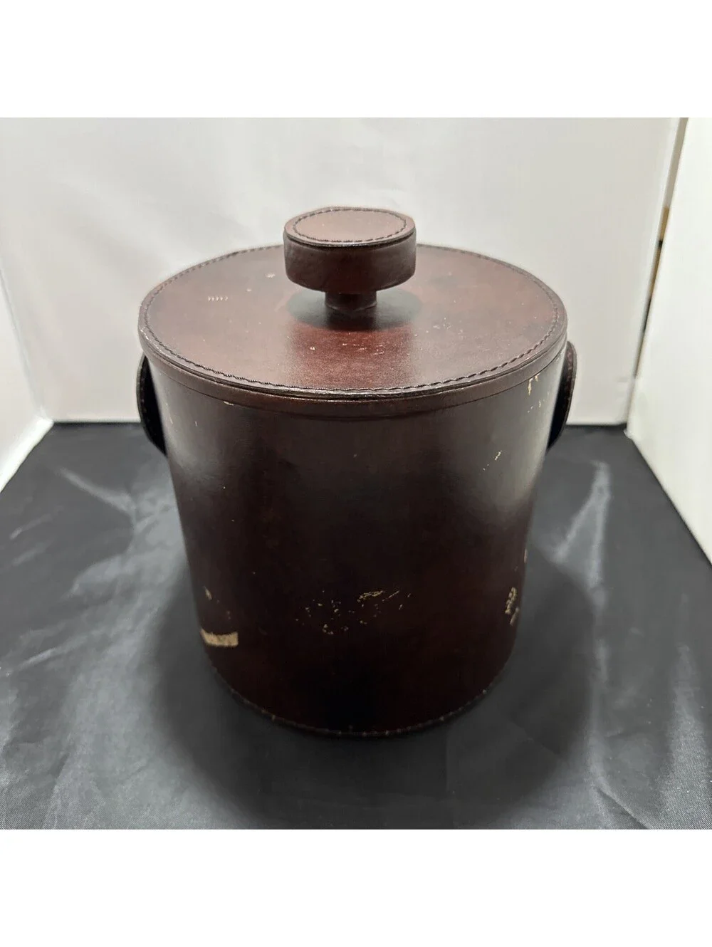 Pottery Barn Faux Leather Ice Bucket With Tongs￼